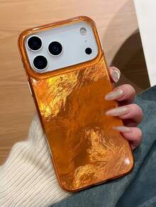 1 ốp lưng điện thoại màu hổ phách ombre thẩm mỹ cho iPhone 17 Pro Max 16 15 14 13 12 Pro Max, mặt lưng silicon mềm màu đỏ trong suốt. - trái cam - Xem 3