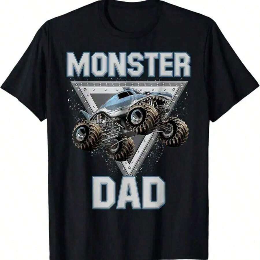 Monster Truck Dad Fathers Day Monster Truck Are My Jam T Shirt - Black - View 1