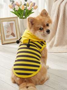 PETSIN 1pc Lovely Cosplay Bee Striped Vest For Cats And Dogs - Multicolor - View 3
