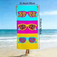 1 pezzo Telo da spiaggia vintage con stampa floreale tropicale, telo da spiaggia assorbente e ad asciugatura rapida di grandi dimensioni, 250 g/m² in microfibra, adatto per immersioni, surf, fitness, yoga, sedie da spiaggia, feste estive in spiaggia - Modello D - Visualizzare 12