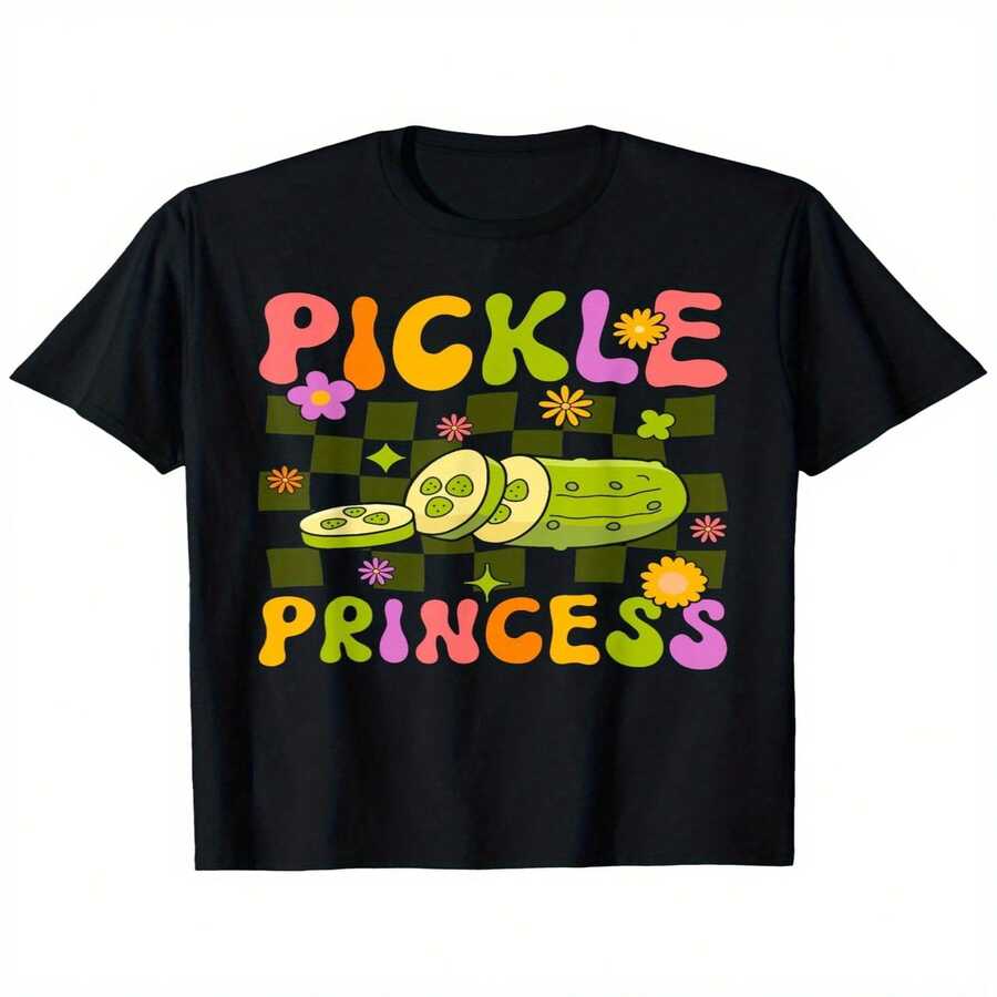 Camiseta exclusiva para el Día de la Independencia y el Día del Padre con estampado de princesa Kimchi divertida para amantes del kimchi - Top de manga corta negro con estampado de kimchi para mujer - Top de algodón suave y elástico, adecuado para amantes de las bolas de kimchi, uso casual diario y fiestas temáticas - Ajuste cómodo durante todo el a?o, estilo divertido, dise?o peculiar, producido por brightcorestudio. - Negro - Ver 1