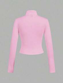 2 piezas Conjunto versátil de ropa deportiva de punto blanca y negra para yoga y fitness, camiseta de manga larga con cremallera y bordado gráfico de letras, elegante para otoño/invierno - Multicolor - Ver 10