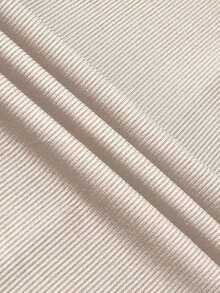 Conjunto de 2 piezas de bodys de manga corta de unicolor y pantalón de pierna ancha para primavera/verano - Albaricoque - Ver 6