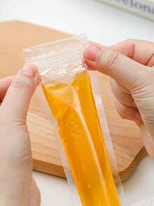 10/50/100pcs Disposable Refrigerator Ice Making Storage Bag, Popsicle Bag, Suitable For Summer Drinking And Ice Making - Transparent - View 5