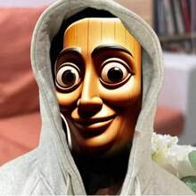 1个全新3D打印全脸面罩 Tungtungtung Sahur，男士网状面罩，派对用品，摄影道具，有趣原创的Cosplay配饰 - 木棍人 - 查看 6