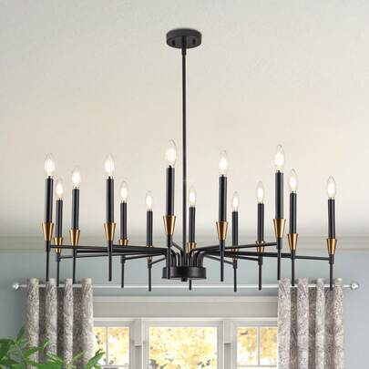 Retro Candle Chandeliers Black Candle Chandeliers Modern Farmhouse Chandelier For Dining Room Living Room Entryway Pendant Lights Home Decoration Lighting Fixture