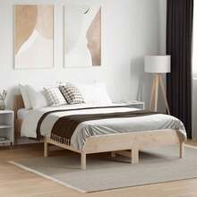 Cama vidaXL sem colchão, 135x190 cm, pinho maciço. - Multicolorido - Ver 9