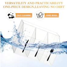 Chunful - Contenedor organizador de almacenamiento de cubiertos de acrílico para cubiertos cubiertos cuchara tenedor cuchillo para gabinetes interiores exteriores hogar comedor 10.43 x 6.54 - Transparente - Ver 4