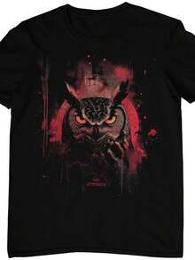 Camiseta gótica Eule, arte oscuro, grunge, estética pagana gótica, fantasía, Uhu UniS1ex, color negro, algodón orgánico, tallas S a 5XL. Camiseta UniS1ex de algodón puro de 220 g, peso ideal para todas las estaciones, apta tanto para hombres como para mujeres. Tejido duradero de alta calidad, suave al tacto y de larga duración. Prenda transpirable, ideal para el otoño y las vacaciones. - Negro - Ver 1
