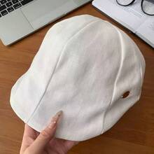 Vintage Solid Color Linen Cap, Lightweight Breathable Personalized Beret Cap For Women, Spring/Summer - Hat - View 11