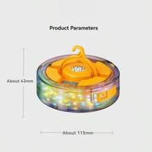 1Pc RechargeableLEDAmbientStringLight,PortableCampingLight WithTape‑MeasureStorage,Magnet&HangingDesign,IP65Waterproof,Built‑InRechargeableBattery,MulticolorLightforFestivalDecor,OutdoorCamping,ChristmasParty,Wedding,GardenDecoration,IdealHolidayGift - Night Light - View 8