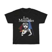Camiseta negra de manga corta estampada para mujer del musical de  Los Miserables, apta tanto para hombres como para mujeres, y que se puede usar en todas las estaciones. - Negro - Ver 2