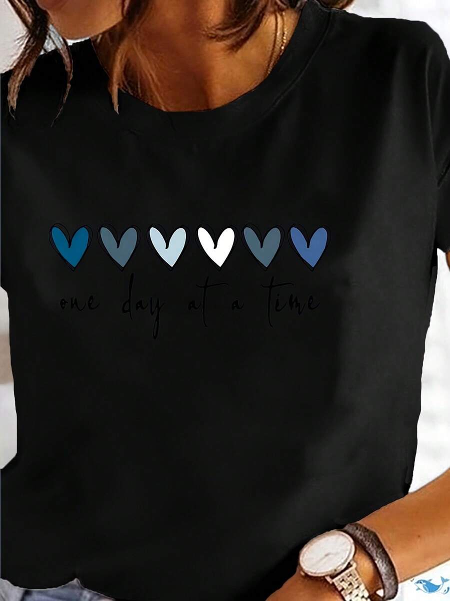 Camiseta Casual de Manga Corta para Primavera y Verano, Para Dama