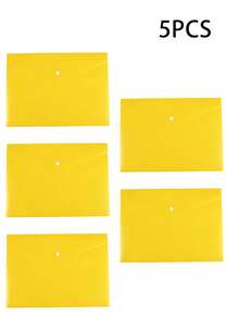 [Custom] 5pcs/Set Thick A4 Solid Color Polypropylene Document Folders With Snap Closure, Waterproof File Storage Bags For Storing Exam Papers, Archives Etc., Suitable For Students Back To School And Office Use, School File Folders - Multicolor - View 17