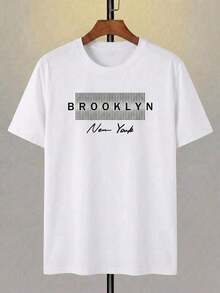 Men's Short-Sleeved Cropped T-Shirt With A Simple Design And Print, Featuring A Modern And Minimalist Style. It's A Comfortable, Soft, Breathable, And Moisture-Wicking Cropped Cut. Express Shipping Is Available From Our Local Warehouse. - 白色 - 查看 3