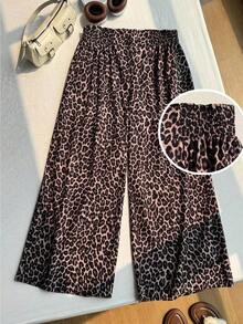 Pantalones casuales nuevos para otoño/invierno 2025, adecuados para salidas, uso diario casual, fiestas, ir al trabajo, volver al colegio, citas, hogar, fiestas de cumpleaños y múltiples ocasiones.Corte relajado, cintura elástica, pierna ancha, - Marrón - Ver 1