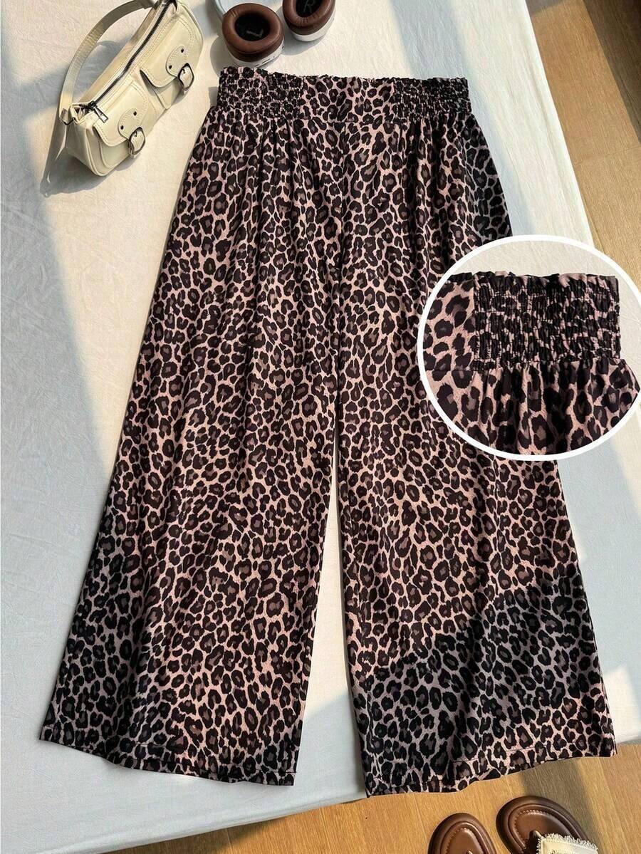 Pantalones casuales nuevos para otoño/invierno 2025, adecuados para salidas, uso diario casual, fiestas, ir al trabajo, volver al colegio, citas, hogar, fiestas de cumpleaños y múltiples ocasiones.Corte relajado, cintura elástica, pierna ancha, - Marrón - Ver 1