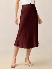 Falda A-Line de color café, elegante y moderna para el día a día, con estilo retro de los 90, adecuada para Navidad, Año Nuevo, San Valentín, fiestas, playa, graduación, moda, carnaval, vacaciones, invitada de boda, salidas, cit - Marrón 2 - Ver 6