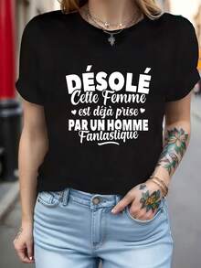 Camiseta Femenina Manga Corta Estilo Clásico Ligera Fresca Versátil Verano eñora Manga Corta Diseño Elegante Casual Ligera Uso Diario Verano - Negro - Ver 1