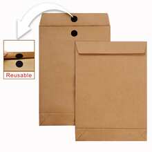 10pcs/30pcs Double-Sided Adhesive Hook And Loop Kraft Paper Packaging Bags, A4 Document File Folder - Sticky Notes - View 4