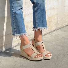 Women's Wedges Sandals - Classic Comfort - Beige - View 10