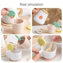 Children's Simulation Afternoon Tea Party Set, Girls Role Play Tea Set Wooden Toy Set, Early Education Interactive Playhouse Toys, Children's Kitchen Game Set, Party Decorations Toys, Children's Birthday Christmas Gifts - Tea Set Series - View 7