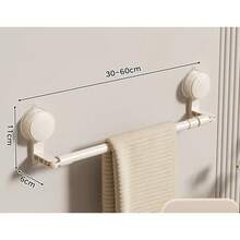 Toallero retráctil de baño con ventosa, sin rastro, de barra única, para cocina y baño, estante organizador de toallas. - 40-80 cm - Ver 9