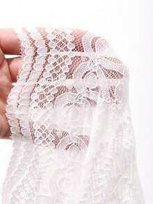 Blusa de encaje para uso diario de manga larga, ideal para el Día de San Valentín - Blanco - Ver 8