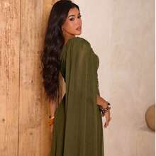 Izabel Tulle Dress Without Glitter - Long Party Dress For Bridesmaids - 苔綠色 - 查看 3