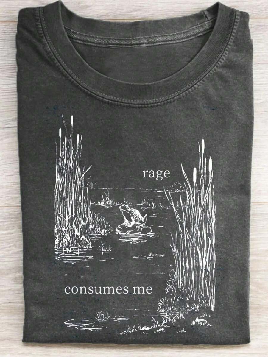 1 camiseta de mujer gris oscuro con efecto vintage - Camiseta de peso pesado 210GSM de corte holgado, adecuada para ocasiones casuales y formales - Top de verano transpirable, diseño clásico vintage 180g 100% algodón - Negro - Ver 1