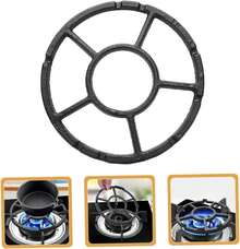 Cast Iron Wok Ring For Gas Stove, Universal Non-Slip Wok Support Stand For 4 & 5 Claw Burner Grates, Moka Pot Reducer & Small Pot Grate Stand Replacement Accessories, Black - 查看 5