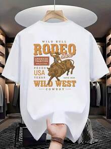 GiftCamiseta de hombre, estilo denim falso para festival, estampado tradicional americano de doble cara, moda de hombre de manga corta, ideal para uso diario, ocio y ropa deportiva al aire libre, un top de moda imprescindible para hombresSoft - Negro - Ver 3