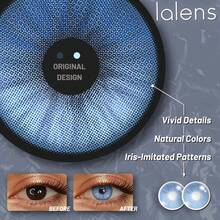 Lalens Meteor Blue 韓系 Y2K 彩色隱形眼鏡 DIA 14.2mm BC 8.6mm 1 對 年戴 大眼放大款 軟片 小瞳孔 適合淺色與深色眼睛 日常妝容 派對 女生 學生 禮物 - Meteor Blue - 查看 6