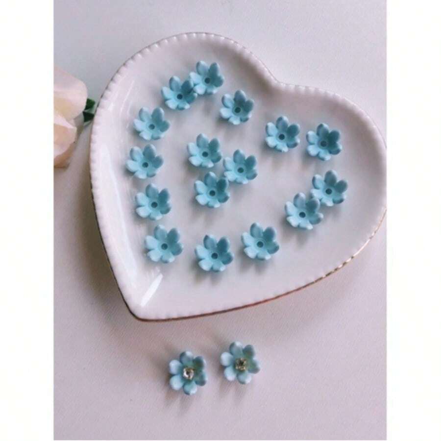 Iridescent Acrylic Flower 15mm Ref.28 (60 Units) - Ref. 163 Azul claro - Ver 1