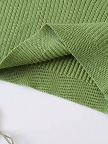 Top tejido de tirantes corto unicolor - verde menta - Ver 4