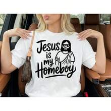 Camiseta Jesús mi amigo de siempre| Camiseta Cristiana Divertida| Camiseta de Streetwear Inspirada en la Fe| Camiseta con Gráficos Religiosos| Camiseta de Jesús| Regalo Cristiano - Blanco - Ver 1