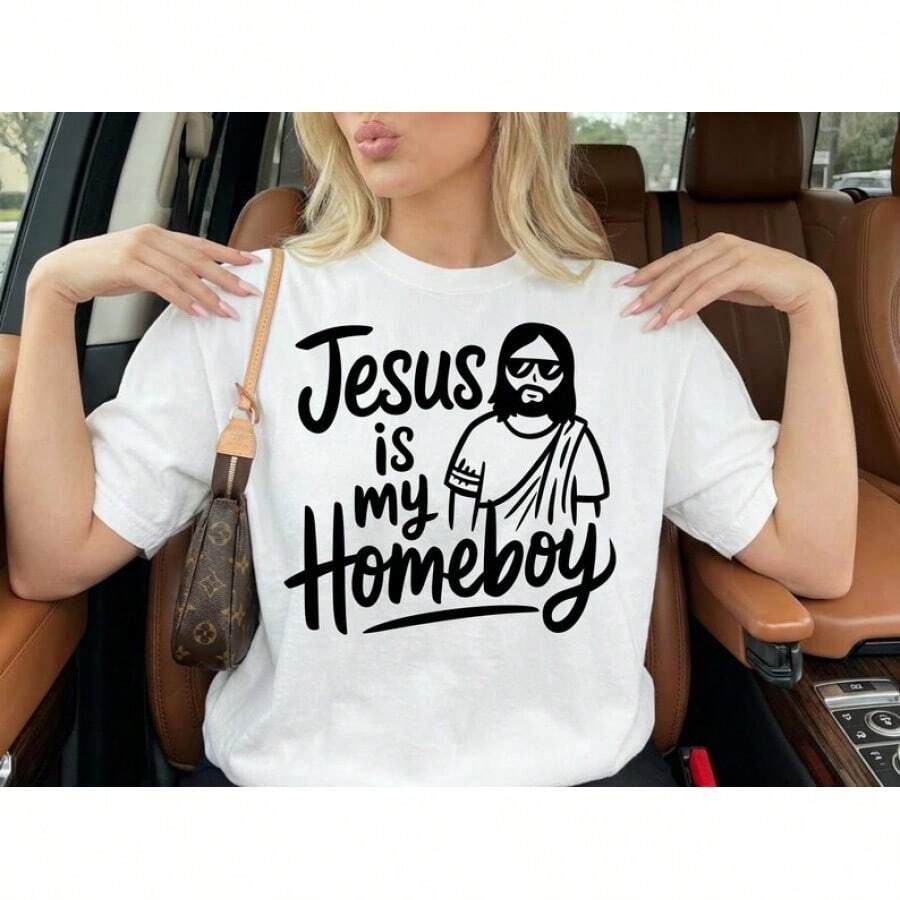 Camiseta Jesús mi amigo de siempre| Camiseta Cristiana Divertida| Camiseta de Streetwear Inspirada en la Fe| Camiseta con Gráficos Religiosos| Camiseta de Jesús| Regalo Cristiano - Blanco - Ver 1