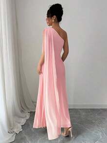 Vestido largo ajustado de mujer de color amarillo claro, moda para primavera/verano - Rosa - Ver 2