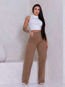 Wide Leg - Chocolate Brown - View 5
