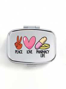 Square Pill Box With Capsule, Tablet, Letter, And Medicine Bottle Patterns, Portable Pill Storage Compartment, Mini Metal Storage Box, Portable Jewelry And Pill Box, Travel Pill Box, Large Compartment, Weekly Pill Organizer, Suitable For Daily Medication And Vitamins, Essential For Doctors And Nurses, Emergency Needs, Travel, Hiking Emergency Rescue, Personalized Creative Gift With Cartoon Logo - Multicolor - View 16