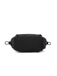 Fashionable Minimalist Nylon Solid Color Multi-Function Men's Casual Chest Bag - Black - View 7