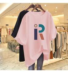 Camiseta con estampado de camisa casual para mujer, manga corta y cuello redondo, moda urbana local de primavera/verano camiseta unisex. QAP9 - Gris Oscuro - Ver 10