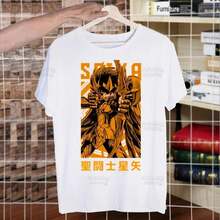 Camiseta de hip hop Caballeros del Zodiaco M1en HarA1Juku Camisetas Saint Seiya Camisetas de manga corta Moda casual Camiseta de anime Seya Tops T1EEs Camiseta de manga corta de algodón puro de 220 g para hombres y mujeres, tejido grueso, resistente a las arrugas y que no se deforma fácilmente. Estilo simple y versátil, ligero y transpirable, perfecto para ir al trabajo, viajar, acampar, ir de compras y el tiempo libre diario. - Blanco - Ver 1