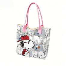 Miniso Túi tote vải canvas màu trắng in hình Snoopy chơi bóng rổ trong truyện tranh Peanuts, thích hợp sử dụng hàng ngày. - màu đen - Xem 4
