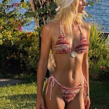 Nuevo Traje de Baño Bikini de Dos Piezas de Tela de Toalla para Chicas Sexys, Ideal para Vacaciones en la Playa 2026 - Z3 Rosa - Ver 6