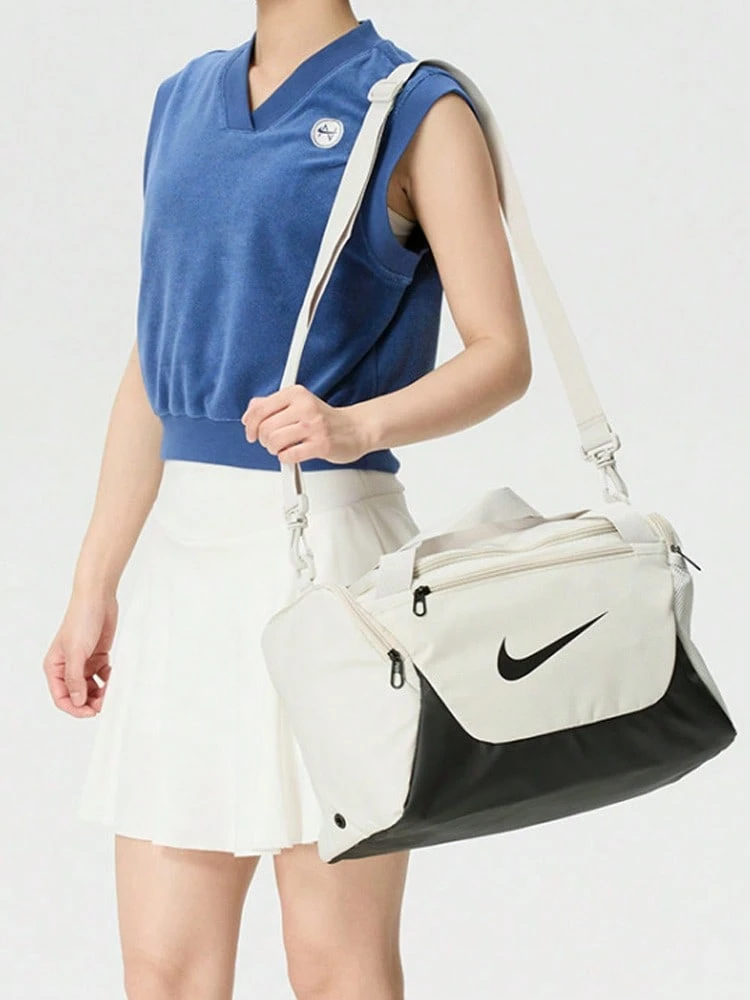 Nike Brasilia 60L 撞色設計 可拆卸肩帶訓練 織品 旅行包 男女同款情侶款 淺骨色 - 淺骨色 - 查看 1