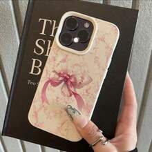 1 pieza Funda de teléfono de material TPU con elegante patrón de lazo francés compatible con iPhone 17 Pro Max/17/16 Pro Max/15/13/12/11, S20 FE/A15/S24/A55, Note 11/Note 12/Note 13 Pro, cobertura completa anti-caídas funda protectora suave - Blanco - Ver 2