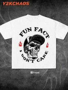 Camiseta informal de mujerT Shirt Print ,Graphic-Cotton Tees Size Plus, Cartoon Round Neck Short Sleeve, Y2KCHAOS Streetwear Style Casual Graphic Tee With Skull And Flames Design Young Adults Vintage Style 220 Cotton-Shirt Men's-Shirt ,Y2K,Oversized Shirt Men,With Shirt,Summer Tops,Shirt Suitable,Camisetas para hombre, camisetas para niños, camisetas con estampado de gatos y perros, camisetas para uso diario, camisetas de apoyo a la Copa del Mundo, camisetas de la Copa del Mundo 2026, camisetas estampadas, ropa de Pascua, - Blanco - Ver 1