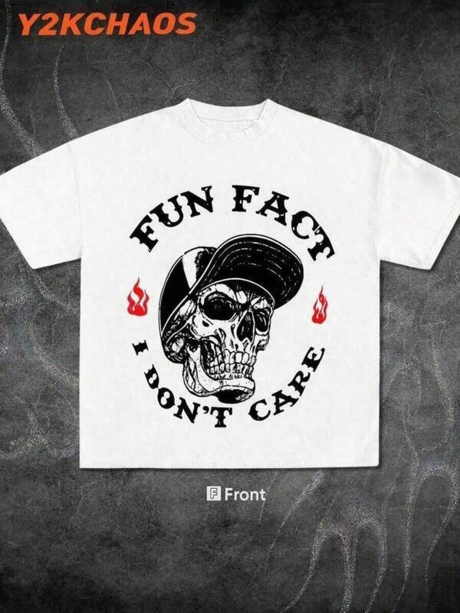 Camiseta informal de mujerT Shirt Print ,Graphic-Cotton Tees Size Plus, Cartoon Round Neck Short Sleeve, Y2KCHAOS Streetwear Style Casual Graphic Tee With Skull And Flames Design Young Adults Vintage Style 220 Cotton-Shirt Men's-Shirt ,Y2K,Oversized Shirt Men,With Shirt,Summer Tops,Shirt Suitable,Camisetas para hombre, camisetas para niños, camisetas con estampado de gatos y perros, camisetas para uso diario, camisetas de apoyo a la Copa del Mundo, camisetas de la Copa del Mundo 2026, camisetas estampadas, ropa de Pascua, - Blanco - Ver 1