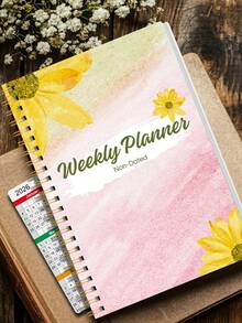 52-Week Daily Weekly Planner Notebook, A5 Minimalist Weekly Planning Journal For Productivity And Daily Organization, Back To School Office Supplies - Yellow - View 7
